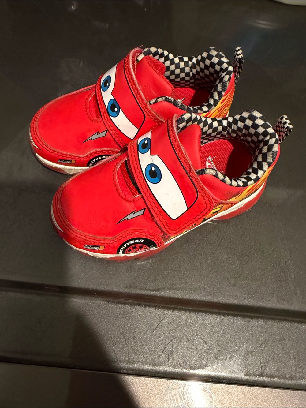 Disney Red Lightning McQueen Slip-On Kids Sneakers